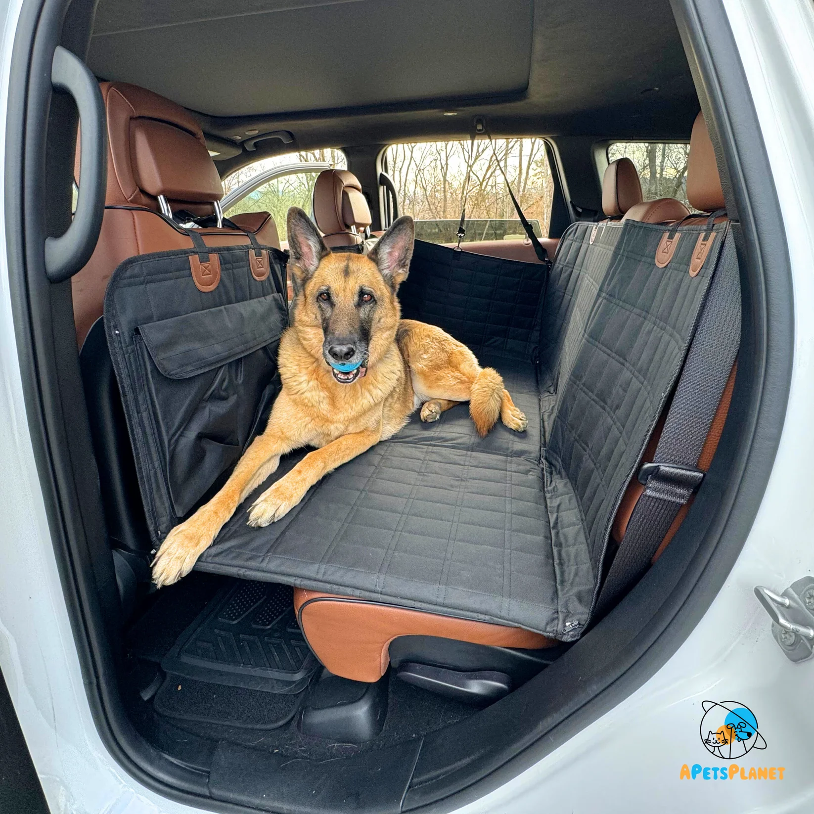 Backseat Extender for Dogs - Black with Door Covers